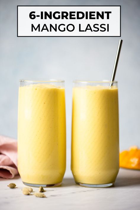 Mango Lassi Smoothie, Mango Indian Drink, Mango Lassi Recipe Easy, Mango Lassi Recipe Indian, Best Mango Lassi Recipe, Mango Lassi Recipe, Asian Drinks, Mango Lassi Recipes, Mango Drink