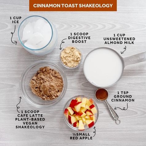 Daily Dose Of Dense Nutrition on Instagram: “Currently craving: Cinnamon Toast Shakeology.  Combine milk, ice, Shakeology, Digestive Boost, apple, and cinnamon in a blender. Blend…” Cafe Latte Shakeology Recipe, Cafe Latte Recipe, Huge Pumpkin, Lemon Water Before Bed, Shake It Up, Shakeology Recipes, Superfood Breakfast, Cinnamon Toast, Latte Recipe