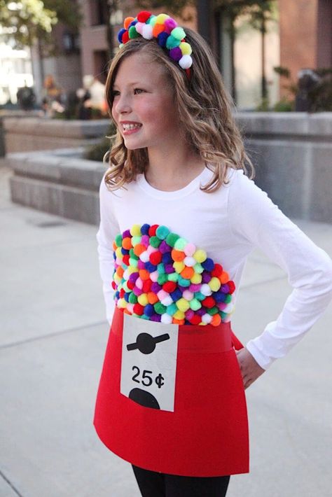 Diy Gumball Machine Costume, Gumball Machine Halloween Costume, Gumball Costume, Gumball Machine Costume, Costumes Faciles, Karneval Diy, Diy Fantasia, Diy Gumball Machine, Kostuum Halloween