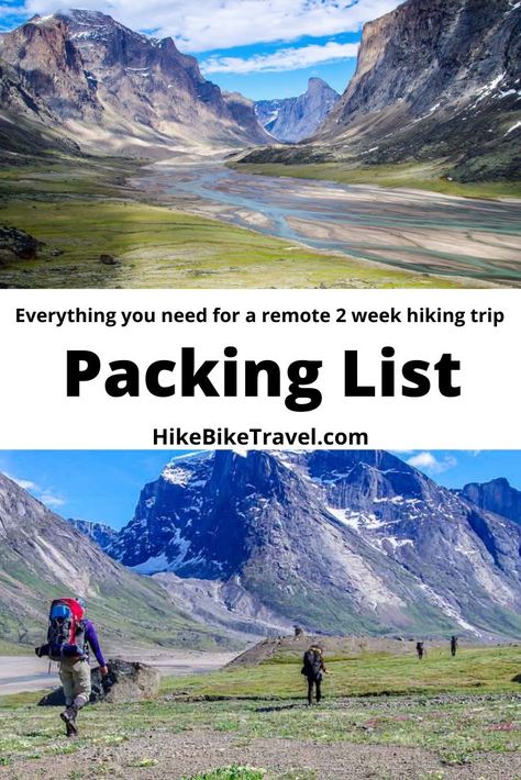 Everything you need to pack for a remote 2 week hiking trip Hiking Trip Packing List, Hiking Packing List, Woman Hiking, Bike Travel, Night Hiking, Hiking Pack, Backpacking Trip, Backpacking Food, Fall Hiking