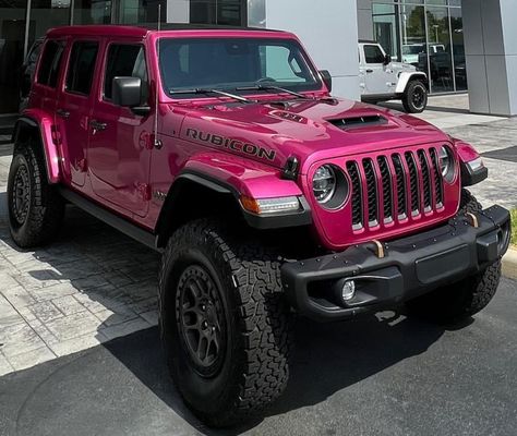 Jeep Wrangler Unlimited JL Rubicon 392 Xtreme Recon Tuscadero Pink Limited Edition 2024 Jeep Wrangler Rubicon, 392 Jeep Wrangler, Tuscadero Pink Jeep, Xv Aesthetic, Jeep Wrangler Girly, Car Manifestation, Jeep Wrangler Rubicon 392, Pink Jeep Wrangler, Barbie Jeep