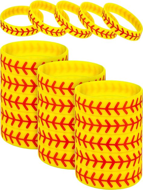 Yellow  Collar  Silicone   Embellished   Fashion Jewelry Baseball Bracelets, Softball Teams, Softball Bracelet, High School Softball, Softball Party, Baseball Bracelet, Softball Gifts, Baseball Teams, Sports Bracelet