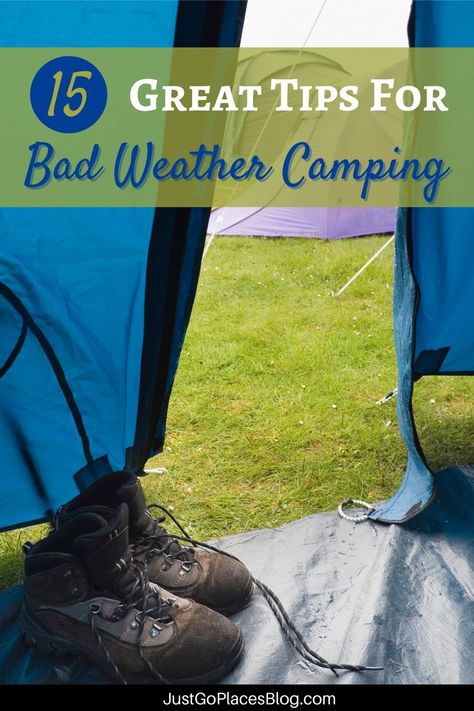 Looking for camping in the rain tips? We've got plenty of camping in the rain hacks thanks to our extended camping experiences in England. We've been camping in the rain with kids for years and have lots of camping tips and tricks, including camping tips for beginners. Stay dry in the rain and enjoy every minute of it! Or, you may find your kids want to throw on rain boots and embrace wet weather camping in all of its muddy glory. Wet camping doesn't have to rain on your (camping) parade! Raining Camping Hacks, Cool Weather Camping, Tips For Camping In The Rain, Tent Camping In The Rain Hacks, Rainy Camping Activities, Rain Camping Hacks, Rainy Camping Ideas, Camping In Rain Hacks, Tent Camping In The Rain