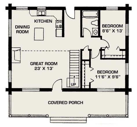 Finishing A Small Prefab Cabin | Full Guide Cabin Floor Plans Small, Small Prefab Cabins, Budget House Plans, Small Floor Plans, Log Home Floor Plans, Colonial Farmhouse, Porch House Plans, Small Tiny House, House Farmhouse