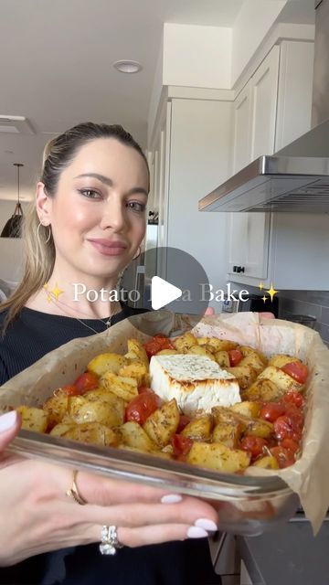 Feta Bake, Baked Feta Recipe, Dried Rosemary, Feta Recipes, Pepper Salt, Baby Potatoes, How To Dry Rosemary, Baking Tray, Favorite Side Dish