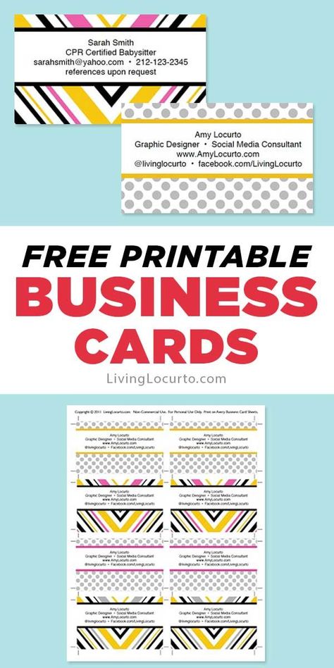 Free business cards you can download and print from home. These fun and bright printable business cards are a life saver when you need a card last-minute! #business Small Card Design, Diy Business Cards Printable Free, How To Make Business Cards At Home, Ideas For Business Cards, Free Business Card Design Templates, Free Business Printables, Etsy Business Cards, Printables Business, Free Printable Business Cards