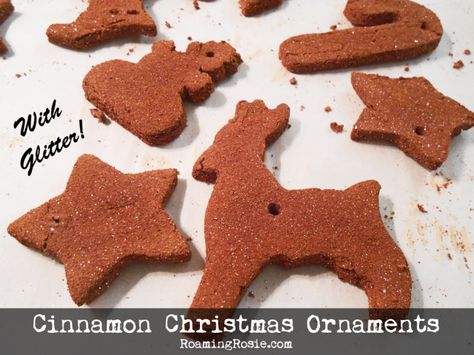 Cinnamon Christmas Ornaments with Glitter Cinnamon Christmas Ornaments, Cinnamon Ornament Recipe, Ornament Recipe, Cinnamon Christmas, Homemade Christmas Ornaments, Cinnamon Ornaments, All Recipes, Christmas Ornaments Homemade, Homemade Christmas