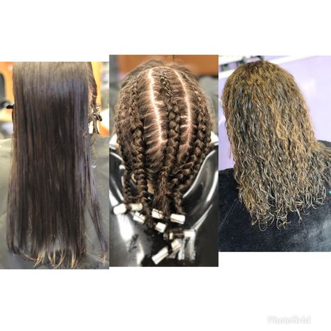 Braided Perm Before And After, Braid Perms, Braided Perm, Star Hair Design, Braid Perm, Perms Before And After, Hair Perm, Star Hair, Messy Hair