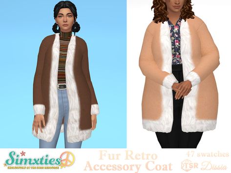 Goth Tights, The Sims 4 Pack, Sims 4 Decades Challenge, Bump Hairstyles, Fluffy Coat, Retro Accessories, Sims 4 Cas, Sims 4 Cc Finds, Sims 4 Clothing