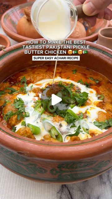 LONDON FOODEE | Halal Food on Instagram: "HOW TO MAKE THE BEST TASTIEST PAKISTANI ACHARI BUTTER CHICKEN RECIPE 😍🇵🇰😍🇵🇰!!  If you loved my Butter Chicken recipe then get ready for my ‘Achari Malai Chicken Handi’. Originally from Punjab, more specifically in Lahore, this uncommon dish needs more recognition!   I think I actually think I like this more than normal butter chicken now 🤩.  It’s made using the same spices used in traditional pickles hence the name, but it still isn’t overly spicy, it just has a lot of delicious unique flavour.  Also, don’t worry this recipe super easy, it doesn’t require any blending 🙃.   INGREDIENTS: - 1½ kg chicken thighs (boneless is preferred) - ⅓ to ½ cup oil or ghee - 1 cup crushed tomatoes (or 1 can) - 1 cup yogurt - 1 cup double cream (set some asi Butter Chicken Biryani, Achari Chicken, Chicken Handi, Malai Chicken, Butter Chicken Recipe Indian, Pakistan Food, Pakistani Dishes, Pakistani Recipes, Halal Food