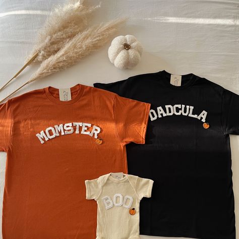 This matching halloween family shirts is perfect for halloween family costumes, halloween pregnancy announcement to loved ones, pumpkin patch, baby shower gifts, hospital coming outfit, and family pictures or family photoshoot outfits! This is also perfect for gifting to your friends and loved ones for any occasions. Halloween Costume Matching, Family Halloween Costume, Halloween Pregnancy Announcement, Family Photoshoot Outfits, Pregnant Halloween, Halloween Family, Matching Halloween, Family Costumes, Family Halloween Costumes