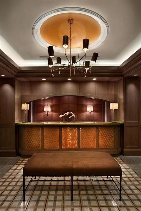 Hotel Chandler, New York, Reception Classic Reception Desk, Boutique Hotel Lobby, Hotel Reception Desk, Classic Reception, Hotel Foyer, New York Trip, Midtown Nyc, Modern Restaurant Design, Classic Hotel