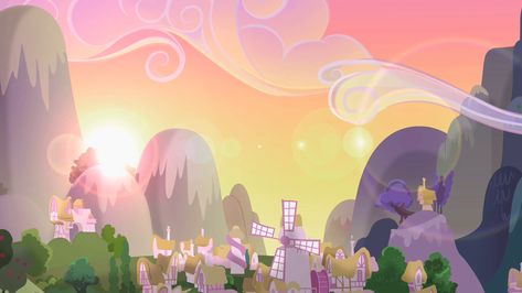 Mlp Ponyville, Mlp Backgrounds, My Little Pony Background, Mlp Background, Google Backgrounds, Magic Mixies, Mlp References, My Kin List, Pink Wallpaper Laptop