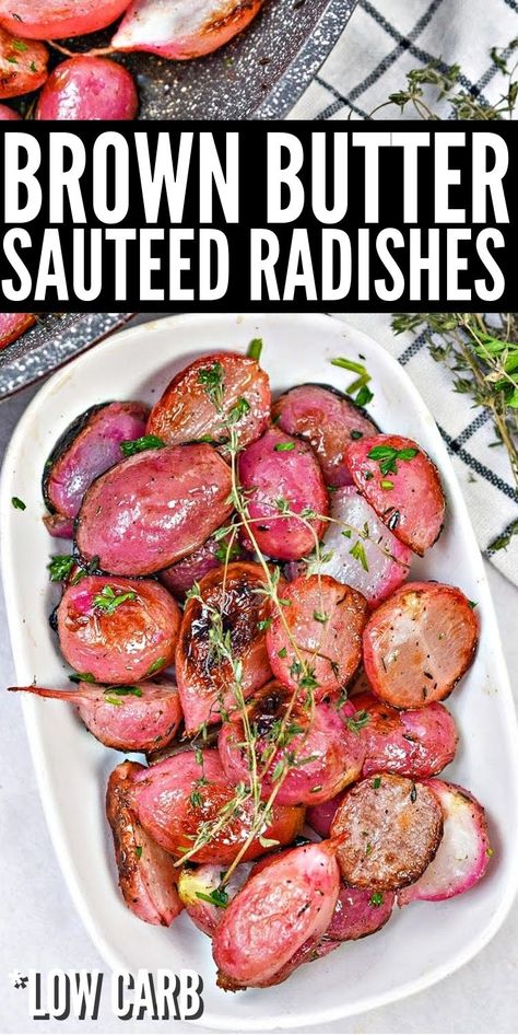 Substitute For Potatoes, How To Cook Radishes, Daikon Recipe, Steak Bites Recipe, Farmers Market Recipes, Roasted Radishes, Radish Recipes, Pasta Side Dishes, Low Carb Veggies