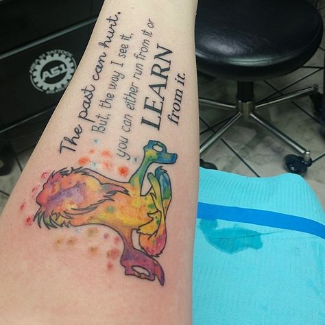 The past can hurt. Lion King Tattoos For Women, Lion King Quote Tattoos, Lion King Tattoo For Women, Lion King Tattoo Ideas, Lion King Tattoos, Rafiki Tattoo, Rafiki Quotes, Disney Tattoos Quotes, Tattoos Disney