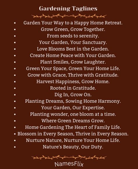 Gardening Taglines Realtor Marketing, Grow Together, Family Life, Writing Tips, Join Us, Small Business, Wonder, Writing, Marketing