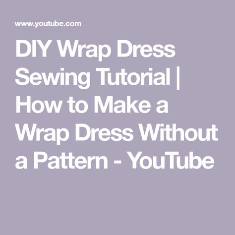 DIY Wrap Dress Sewing Tutorial | How to Make a Wrap Dress Without a Pattern - YouTube Diy Wrap Dress Pattern Tutorials, How To Make A Wrap Dress, Diy Wrap Dress Pattern, Jess Dang, Diy Wrap Dress, Wrap Dress Tutorial, Singer Talent, Summer Sewing Projects, Wrap Dress Pattern