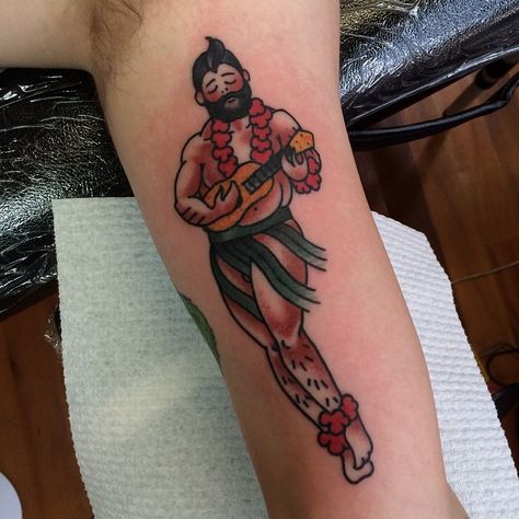 Based on sailor jerry flash #bigboypinups @jamie_august #bright_and_bold… American Style Tattoo, Pin Up Tattoo, Gay Tattoo, Hawaiian Tattoo, Up Tattoo, Mermaid Tattoo, Pin Up Tattoos, Boy Tattoos, Book Tattoo