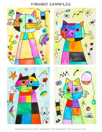 Joan Mewro (Miro) Art Lesson Plan for K-6 by KinderArt | TPT