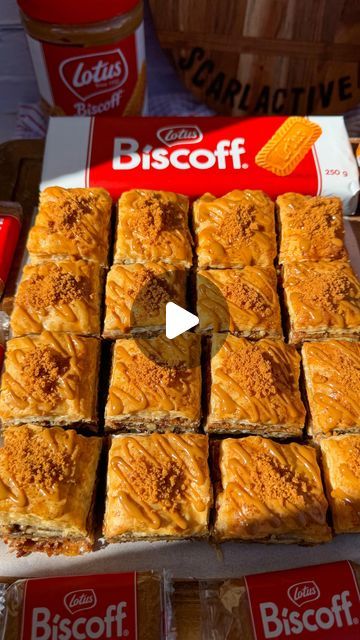 SCARLETT HOLMES🌟easy recipes! on Instagram: "BISCOFF BAKLAVA❤️🤩‼️
Week 3 of 22 of my Biscoff series. If you want friends pls just make this recipe and give it out because oh my. Normal baklava is 10/10 but I have 30 jars of Biscoff that need using. Yes. I am a Biscoff hoarder 💅 Enjoy!!!!

#recipe (16+ servings)
Syrup
❤️ 140 mL water
❤️ 115g caster sugar
❤️ 135g honey
❤️ 1 Tbsp lemon juice

Baklava
❤️ 40 sheets filo pastry (9x9 size)
❤️ 280g salted butter, melted
❤️ 320g biscoff spread @biscoffuk
❤️ 150g biscoff crumbs
❤️ 250g pecans, finely chopped

1.Make the syrup first to ensure it is cool when making the baklava. Add all ingredients to a saucepan and bring to the boil. Then reduce heat to low and simmer for 6 minutes. Remove from heat and let it cool, refrigerate.
2.Butter the botto Biscoff Baklava, Biscoff Scrolls, Lotus Biscoff Dessert Recipes, Desserts With Lotus Biscoff, Lotus Biscoff Brownies, Biscoff Spread, Pastries Recipes Dessert, Filo Pastry, Baklava