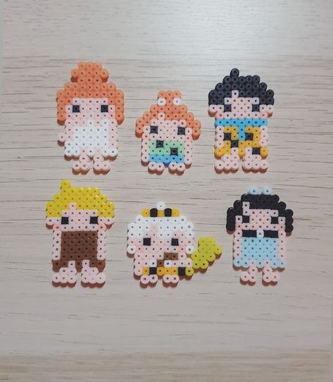 Perler Beads Cartoon Characters, Pyssla Ideas, Melt Beads Patterns, Bamm Bamm, Easy Perler Bead Patterns, Pixel Beads, Pearl Beads Pattern, Easy Perler Beads Ideas, Fuse Bead Patterns