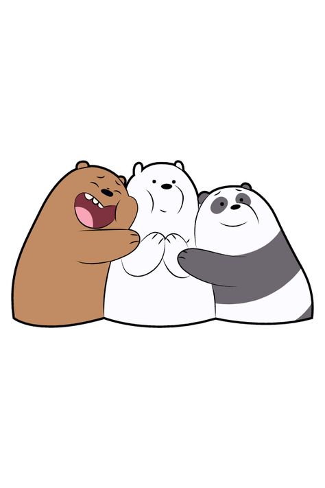 Sticker with 3 brothers bears who are hugging. Rather, Grizz and Panda hugs Ice Bear.. We 3 Bears, 3 Bear Drawing, The 3 Bears Cartoon, 3 Bears Drawing, We Bear Bears Matching Icons, We Bear Bears Drawing, 3 Bare Bears, We Were Bears, Bears Matching Icons