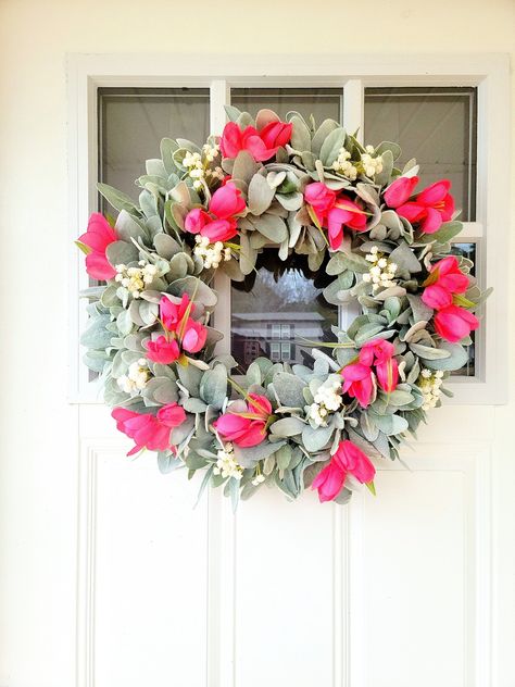 Excited to share the latest addition to my #etsy shop: Hot Pink Tulip Spring Lamb's Ear Front Door Wreath, Pink Spring Wreath, Summer Tulip Wreath, Everyday Tulip Wreath, Spring Farmhouse Wreath https://etsy.me/3CPjhNU Spring Lambs, Spring Farmhouse, Lamb's Ear, Lambs Ear Wreath, Tulip Wreath, Summer Wreaths, Wreath Summer, Lambs Ear, Spring Tulips