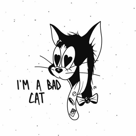 H Tattoo, Traditional Tattoo Designs, Diy Screen Printing, Tom Y Jerry, Bad Cats, Cartoon Tattoos, American Traditional Tattoo, Retro Cartoons, American Traditional