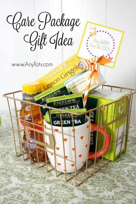 5 Tips to Avoid Getting Sick + Care Package Idea and Free Printable Tag - Any Tots Sick Care Package, Get Well Baskets, Get Well Gift Baskets, Basket Tag, Free Printable Gifts, Free Printable Tags, Free Printable Gift Tags, Themed Gift Baskets, Get Well Soon Gifts