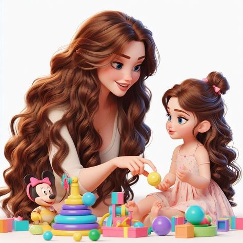 Mother Daughter Cartoon, Mama And Son, Mothers Day Images, Friend Poses Photography, Disney Princess Pictures, Mom Art, Fair Use, Cute Cartoon Pictures, Flower Art Images