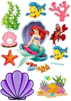 Little Mermaid Printable Cake Topper, Mermaid Topper Printable, Ariel Cake Topper Printable, Little Mermaid Cake Topper Printable, Mermaid Topper, Ariel Cake Toppers, Little Mermaid Cake Topper, Topper Mermaid, 2022 Image