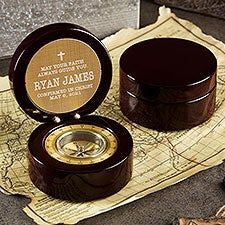 Personalized Catholic Confirmation Gifts | Personalization Mall Work Promotion, Gifts For Work Colleagues, Magnetic Compass, Cute Message, Personalization Mall, Engraved Compass, Dark Mahogany, Inspiring Message, First Anniversary Gifts