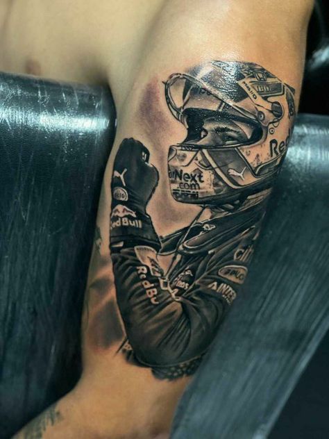 Max Verstappen Tattoo Ideas, Max Verstappen Tattoo, F1 Tattoo, Motorcycle Tattoos, F1 Wallpaper, Tattoo Arm, Formula Racing, Small Tattoos For Guys, 1 Tattoo