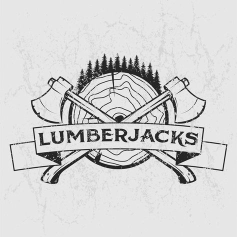 Lumberjack logo, t-shirt design with illustrated wood, trees, axes and ribbon. H , #ad, #design, #illustrated, #wood, #Lumberjack, #logo #ad Creative Burger, Woodworking Garage, Basic Woodworking, Woodworking Vise, Door Table, Woodworking Desk, Woodworking Store, Rustic Woodworking, Woodworking Lathe