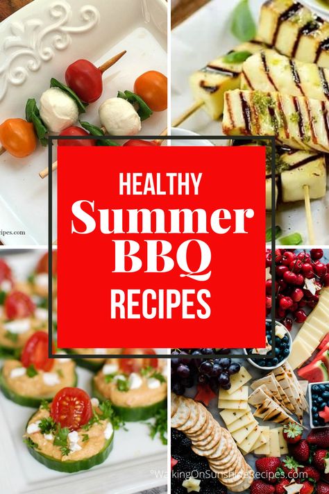 4th of July Healthy Food Ideas and recipes that are lower in fat and calories that are also great alternatives to the usual barbecue menu. Healthy Cookout, Summer Barbecue Food, Healthy Barbecue, Healthy Bbq, Primal Living, Memorial Day Foods, Bbq Cookout, Summer Bbq Recipes, Bbq Recipe