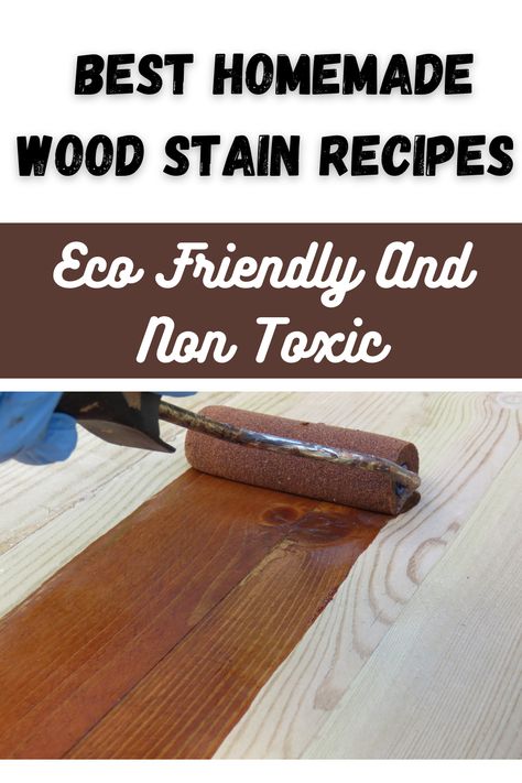 Looking to stain your wood projects in a more eco-friendly and non-toxic way? Check out these homemade wood stain recipes that will give your project the perfect finish. From coffee to tea, there's a recipe for everyone! Diy Wood Stain Colors, Homemade Wood Stain Recipes, Coffee Stained Wood, Coffee Wood Stain, Vinegar Stain Wood, Colored Wood Stain, Stain Wood With Coffee, Wood Staining Techniques, Homemade Wood Stains