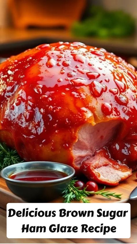 Transform your holiday ham with a sticky Brown Sugar Glaze made from brown sugar, honey, and mustard. It’s a sweet and savory delight everyone will love! Ham Glaze Brown Sugar Recipe, Ham Glazes With Honey, Honey Ham Glaze Recipe Brown Sugar, Ham Topping Brown Sugar, Honey Brown Sugar Glaze For Ham, Honey And Brown Sugar Ham Glaze, Brown Sugar Sauce For Ham, Ham Sauce Recipe Brown Sugar, Brown Sugar Mustard Glaze For Ham