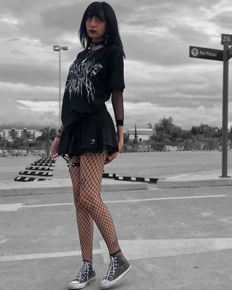 Black Shorts With Fishnets Outfits, Fishnets And Shorts Outfits, Black Shorts With Fishnets, Shorts And Fishnets Outfits, Shorts With Fishnets Outfits, Fem Clothing, Fishnet Outfits, Black Shorts Fashion, Clothing Aesthetics