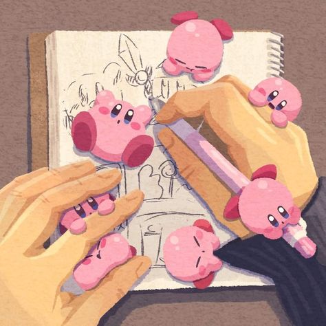 Kirby Art, Kirby, On Twitter, Drawings, Twitter, Pink, Art