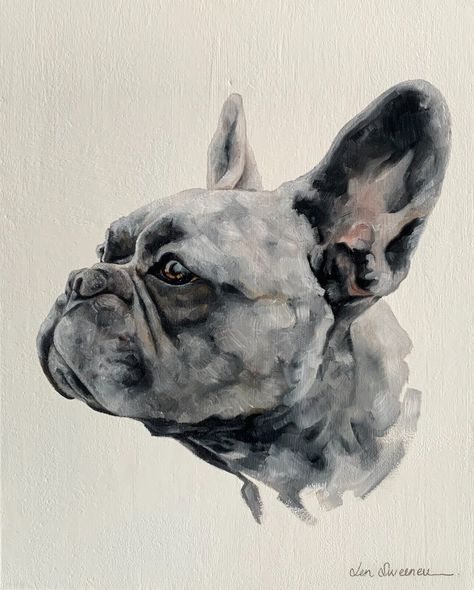 Watercolor Realistic, Brindle French Bulldog, Watercolor Dogs, Pet Portrait Paintings, French Bulldog Art, Animal Portraits Art, Watercolor Pet Portraits, Canine Art, Art Diary