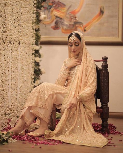 Kanwal Malik on Instagram: “Our angelic bride Amna Shoaib looks like a dream in the “Serene” ensemble from our #TalesofPershaPur collection . . Call/WhatsApp for…” Angelic Bride, Nikkah Decor, Kanwal Malik, Pakistani Bridal Hairstyles, Nikah Dress, Nikkah Dress, Pakistani Couture, Bridal Dresses Pakistan, Pakistani Wedding Outfits