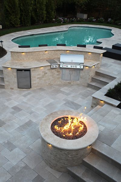 MADISON - Mediterranean Outdoor Living - brianstratton Outdoor Living Space Design, Pools Backyard Inground, Backyard Pool Landscaping, Backyard Pool Designs, Swimming Pools Backyard, Hus Inspiration, Dream Backyard, Backyard Patio Designs, Pool Landscaping