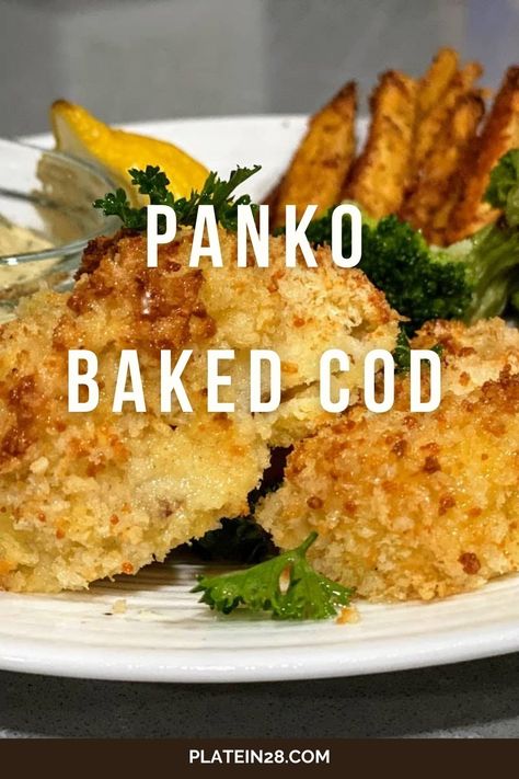 🐟 Try this Easy Baked Cod with Panko and Parmesan for a quick and healthy family dinner! It's crispy, delicious, and kids will love it! Breaded Cod Recipes, Recipes With Cod Fillets, Baked Cod Fish Recipes, Cod Filets, Baking Cod Fish In Oven, Healthy Cod Fish Recipes, Panko Cod, Panko Cod Baked, Panko Breaded Fish