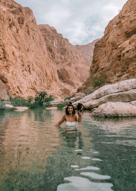 For an adventure in Oman, hike into Wadi Shab. Click here for the ultimate guide to the best hike in Oman! #oman #middleeast #travel | Oman Wadi Shab | Wadi Shab in Oman | Wadi Shab Oman hike | Oman things to do in | Oman photography | Oman travel outfits | Oman travel woman | Oman travel destinations | Oman travel guide | Oman travel adventure | tips for travel to Oman | best places to travel in the Middle East | Oman travel tips | Oman travel photography | Middle East travel tips Amman Jordan Travel, Middle East Travel, Travel Woman, Iran Travel, Capital Cities, Jordan Travel, Cafe Ideas, Wadi Rum, Oman Travel