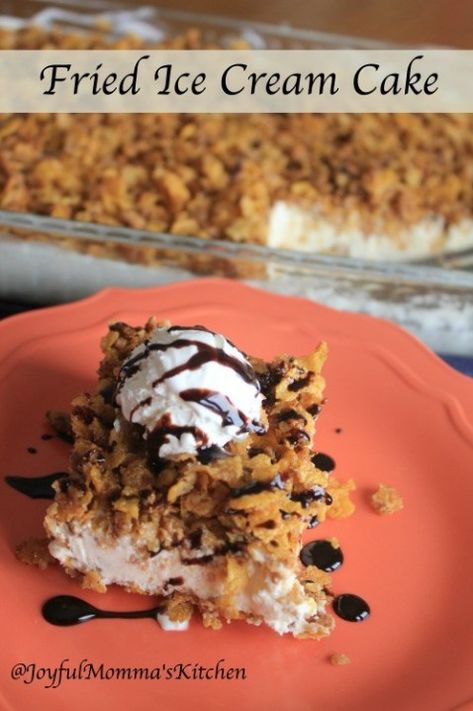 Fried Ice Cream Cake - Joyful Momma's Kitchen Fried Ice Cream Cake, Fried Ice Cream Dessert, Dessert For A Crowd, Dessert Halloween, Dessert Oreo, Desserts Keto, Fried Ice Cream, Desserts Vegan, Deep Fry