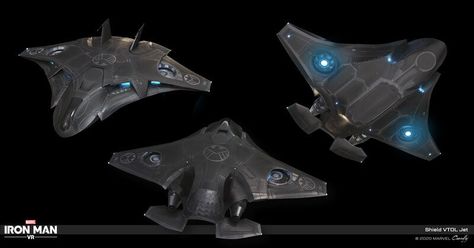 ArtStation - Iron Man VR - Helicarrier Exterior Shield Helicarrier, Gadgets Design, Monster Artwork, Space Fighter, Data Visualization Design, Sci Fi Ships, The Vessel, The Shield, Vehicle Design