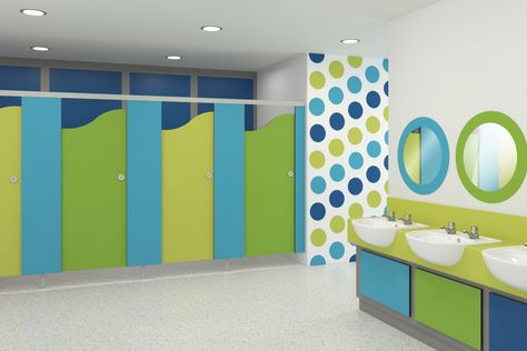 Kindergarten Bathroom, Child Care Center Design, Kids Ministry Rooms, Kids Bedroom Furniture Design, Kids Toilet, Clubhouse Design, Kindergarten Interior, Classroom Interior, School Bathroom