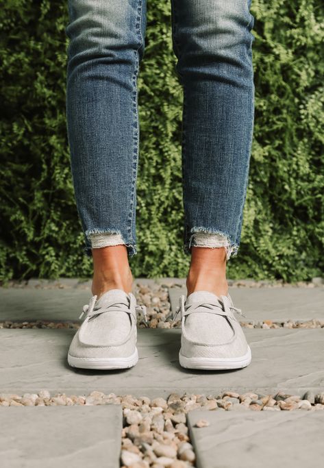 Hey Dude shoes for women's casual spring looks | Buckle How To Style Hey Dudes, Hey Dudes Women, Casual Spring Looks, Hey Dude Shoes Women, Hey Dude Shoes, Hey Dudes, Hey Dude, Casual Spring, Spring Looks