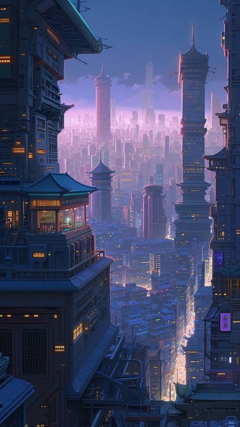 Future Japan City Art, Chinese Cyberpunk City, Sci Fi China, Cyberpunk Kingdom, Futuristic Chinese City, Japanese City Concept Art, Futuristic Japanese City, Eco Cyberpunk, Cyberpunk Royalty