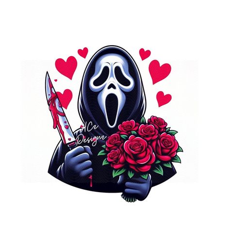 Scream Valentine Wallpaper, Ghostface Valentines Day, Scream Valentine, Ghostface Valentine, Ghostface Drawing, Valentines Drawings, Snowflake Making, Horror Drawing, Halloween Wallpaper Cute